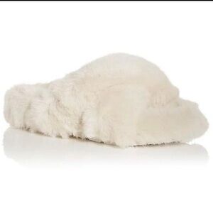 J Slides Womens Charli Faux Fur Open Toe Slide Sandals